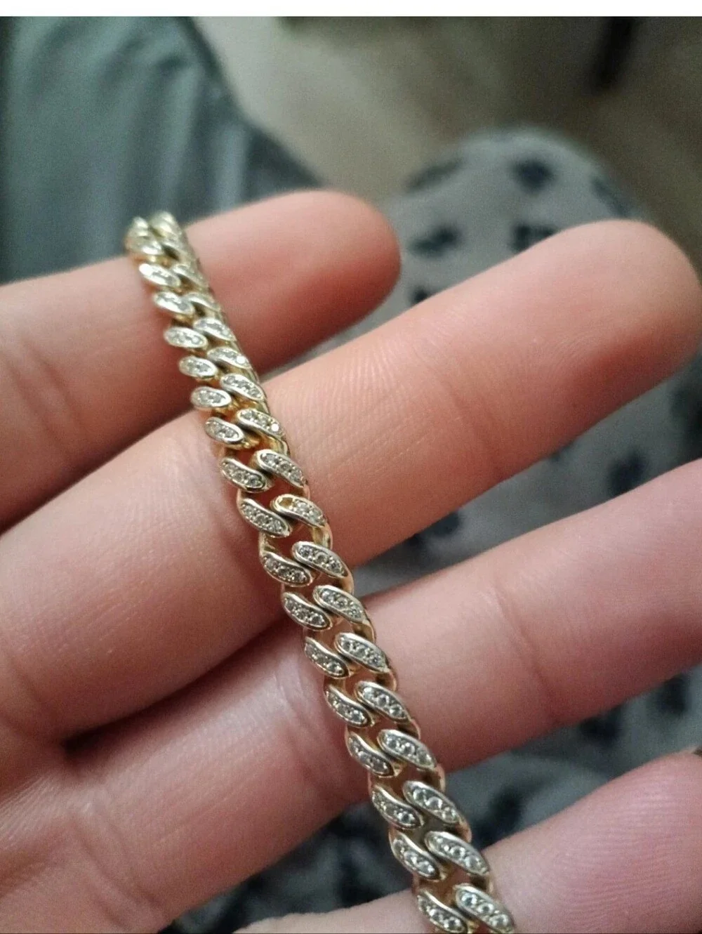 silver bracelet Gold Tone Lab Diamonds mens Sterling 925